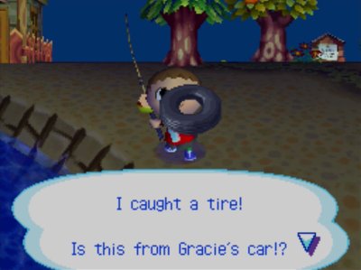 I caught a tire! Is this from Gracie's car!?