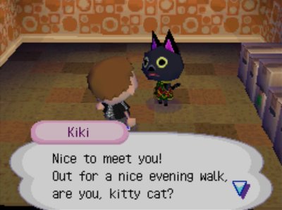 Kiki: Nice to meet you! Out for a nice evening walk, are you, kitty cat?