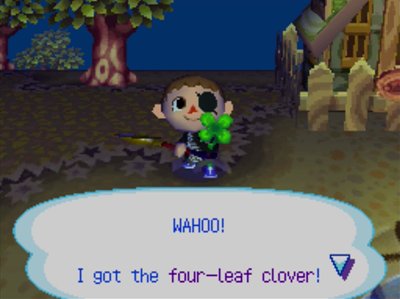 WAHOO! I got the four-leaf clover!