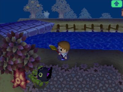 Kiki falls into a pitfall.