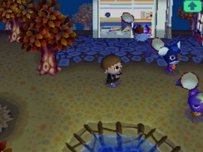 Static, Yuka, and Baabara walk in a line, all with their nets out.