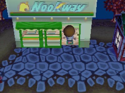 The outside view of Nookway in Animal Crossing: Wild World.