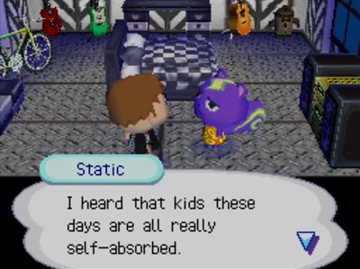 Static: I heard that kids these days are all really self-absorbed.
