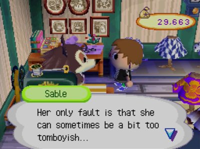 Sable: Her only fault is that she can sometimes be a bit too tomboyish...