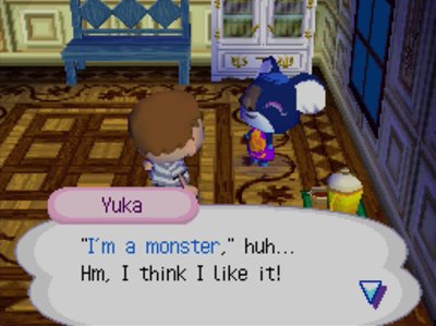 Yuka: I'm a monster, huh... Hm, I think I like it!