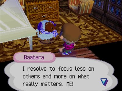 Baabara: I resolve to focus less on others and more on what really matters. ME!