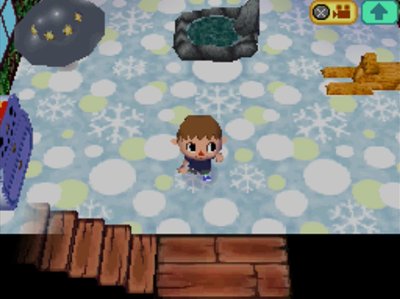 The snowman carpet on display in my house.