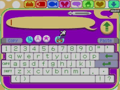 The shyness emotion icon on the keyboard menu in Animal Crossing: Wild World.