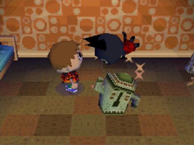 Kiki flips as she takes some medicine.