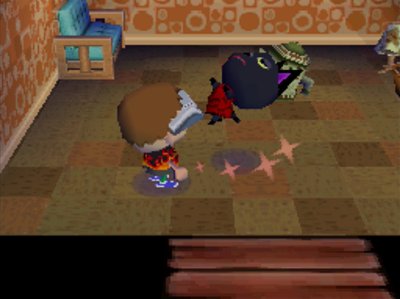 Kiki flips as she takes her medicine.