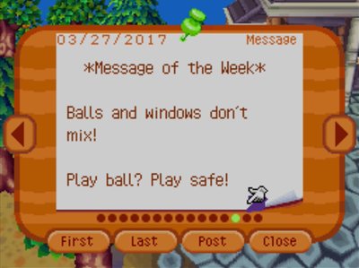 *Message of the Week* Balls and windows don't mix! Play ball? Play safe!