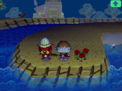 Pascal standing by the ocean in Animal Crossing: Wild World.