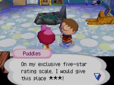 Puddles: On my exclusive five-star rating scale, I would give this place three stars!