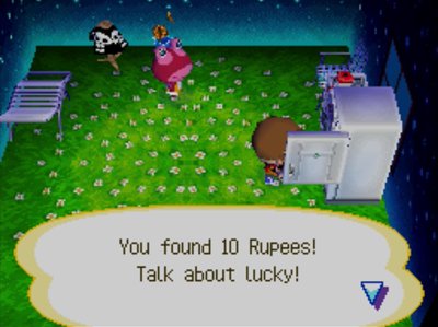 You found 10 rupees! Talk about lucky!