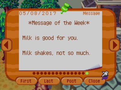 *Message of the Week* Milk is good for you. Milk shakes, not so much.