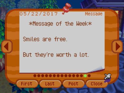 *Message of the Week* Smiles are free. But they're worth a lot.