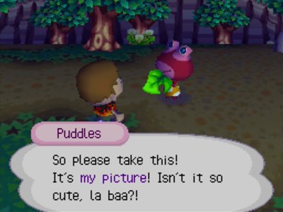 Puddles: So please take this! It's my picture! Isn't it so cute, la baa?!
