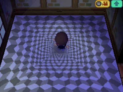 The illusion floor in Animal Crossing: Wild World (ACWW) for Nintendo DS.