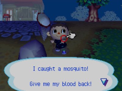 I caught a mosquito! Give me my blood back!