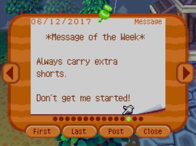 *Message of the Week* Always carry extra shorts. Don't get me started!