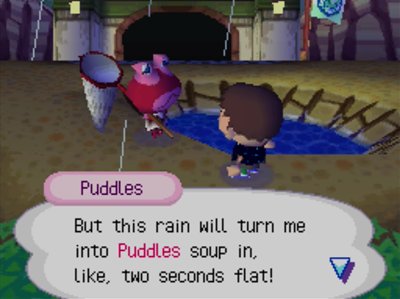 Puddles: But this rain will turn me into Puddles soup in, like, two seconds flat!
