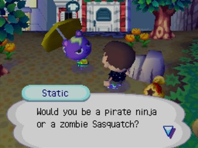 Static: Would you be a pirate ninja or a zombie Sasquatch?