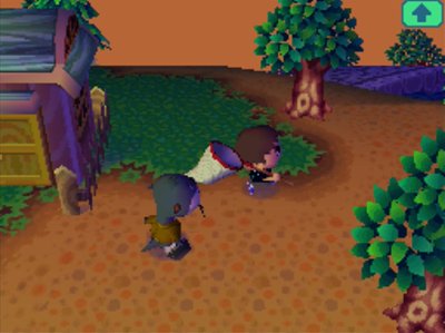 Lyle follows me around in Animal Crossing: Wild World (ACWW) for Nintendo DS, as played on the Wii U Virtual Console.