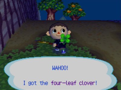 WAHOO! I got the four-leaf clover!