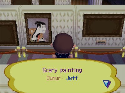 The scary painting on display in the museum in Animal Crossing: Wild World for Nintendo DS.