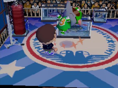 Big Top flips as he takes some medicine.