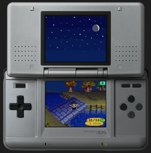 Animated GIF of me wishing on a shooting star in Animal Crossing: Wild World.