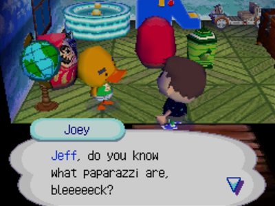 Joey: Jeff, do you know what paparazzi are, bleeeeeck?