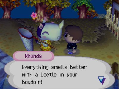 Rhonda: Everything smells better with a beetle in your boudoir!