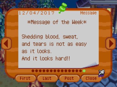 *Message of the Week* Shedding blood, sweat, and tears is not as easy as it looks. And it looks hard!!