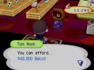 Tom Nook: You can afford... 948,000 bells!