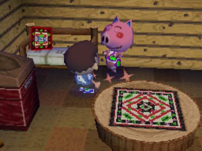 Curly flips as he takes some medicine.