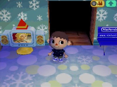 The snowman TV in Animal Crossing: Wild World (ACWW) for Nintendo DS.