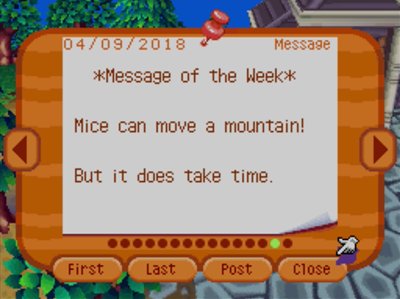 *Message of the Week* Mice can move a mountain! But it does take time.