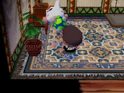 Margie takes her medicine in ACWW.