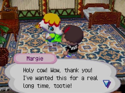 Margie: Holy cow! Wow, thank you! I've wanted this for a real long time, tootie!