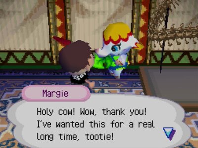 Margie: Holy cow! Wow, thank you! I've wanted this for a real long time, tootie!