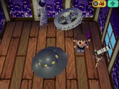 My space-themed room in Animal Crossing: Wild World.