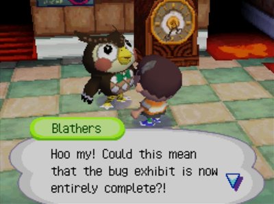 Blathers: Hoo my! Could this mean that the bug exhibit is now entirely complete?!
