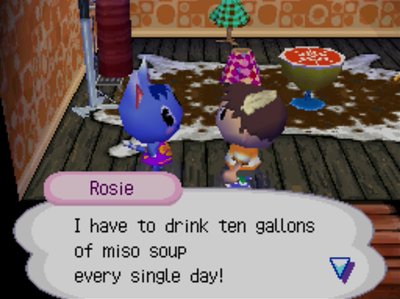 Rosie: I have to drink ten gallons of miso soup every single day!