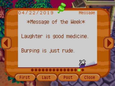 *Message of the Week* Laughter is good medicine. Burping is just rude.