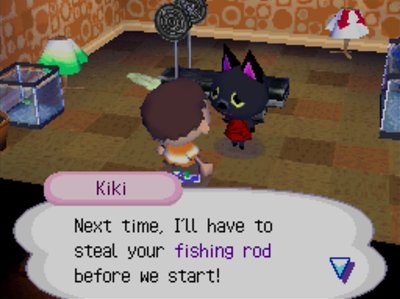 Kiki: Next time, I'll have to steal your fishing rod before we start!