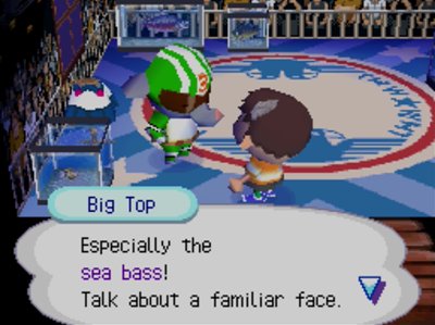 Big Top: Especially the sea bass! Talk about a familiar face.