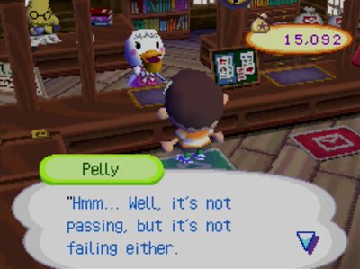 Pelly: Hmm... Well, it's not passing, but it's not failing either.