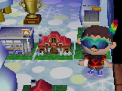 The mansion model in Animal Crossing: Wild World.