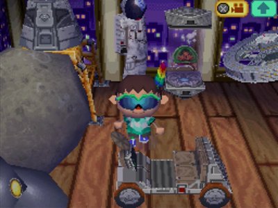 My Metroid in my space room in Animal Crossing: Wild World.